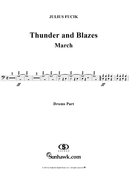 Thunder and Blazes March (Entry of the Gladiators) - Drums