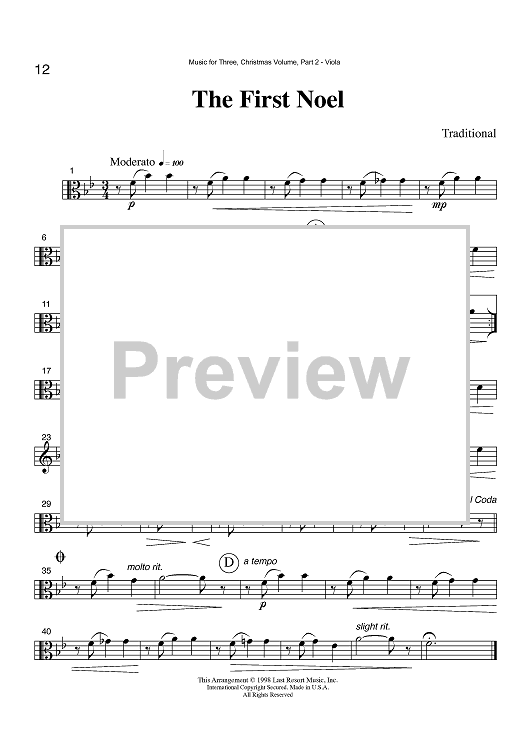 The First Noel - Part 2 Viola