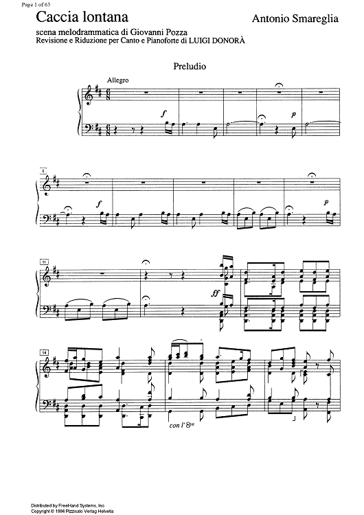 Caccia Lontana - Score