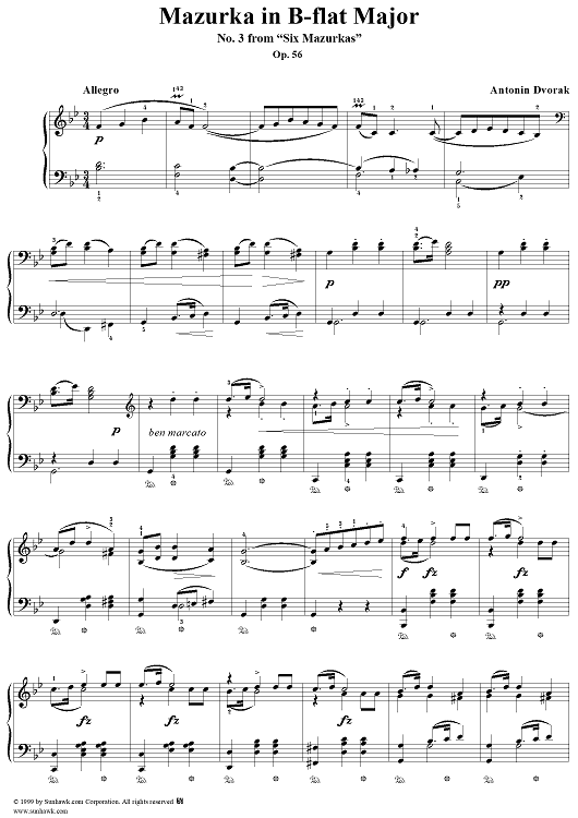 Mazurka no. 3 in B-flat Major - From "Six Mazurkas" op. 56