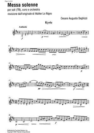 Messe solenne [set of parts] - Violin 2
