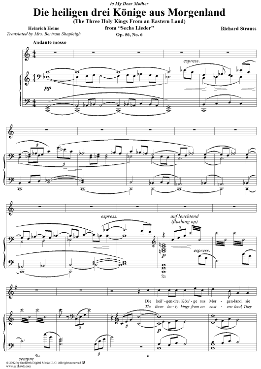 Six Lieder, Op. 56, No. 6: Three Holy Kings from an eastern land (Die heiligen drei Könige aus Morgenland)
