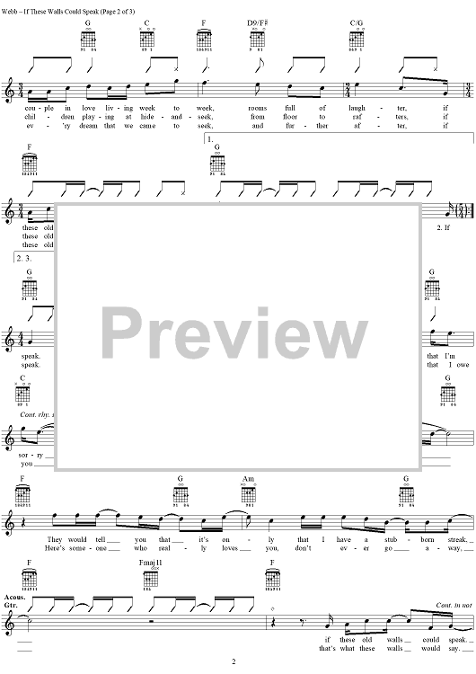 If These Walls Could Speak" Sheet Music by Shawn Colvin for Easy Guitar