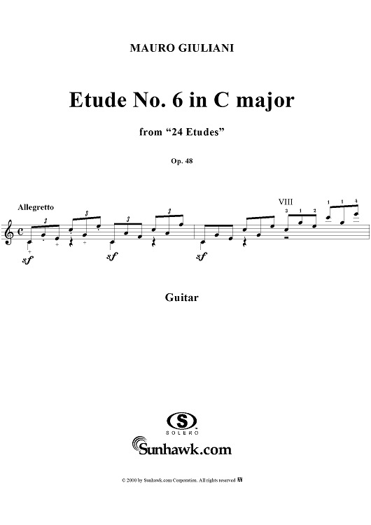 Etude No. 6 in C major - From "24 Etudes"  Op. 48