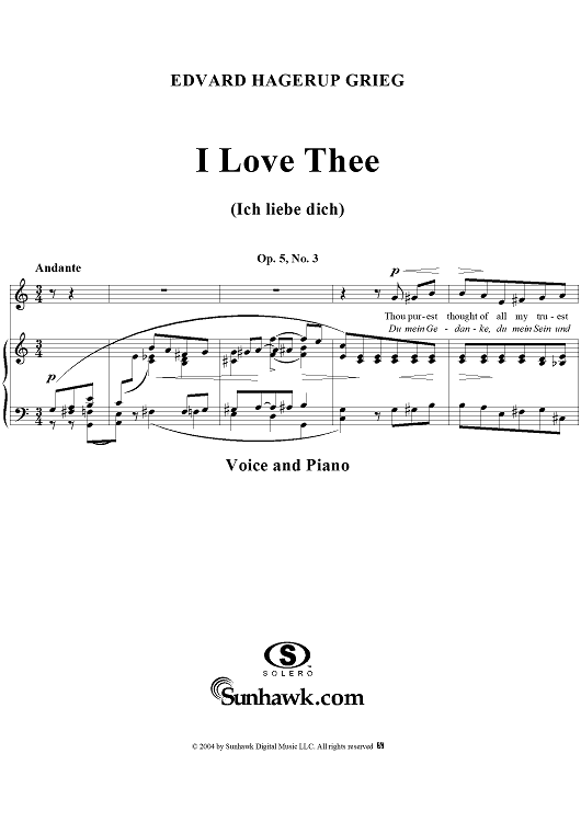 I Love Thee, Op. 5, No. 3