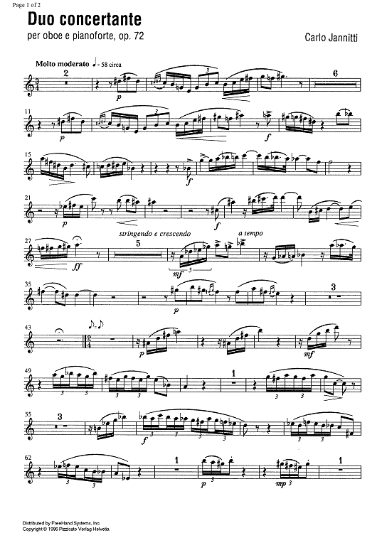 Duo concertante Op.72 - Oboe