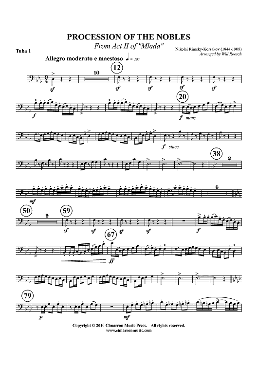 Procession of the Nobles - From Act II of "Mlada" - Tuba 1