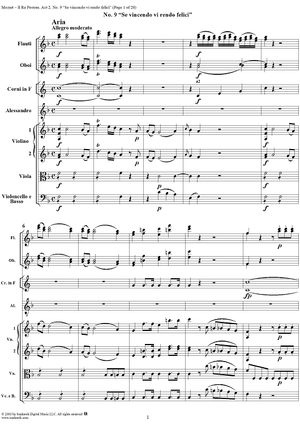 Se vincendo vi rendo felici, No. 9 from "Il Re Pastore", Act 2 (K208) - Full Score