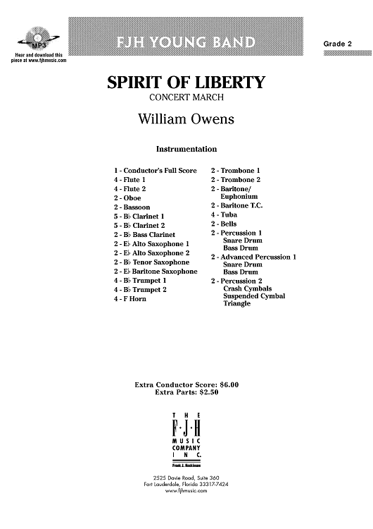 Spirit of Liberty - Concert March - Score