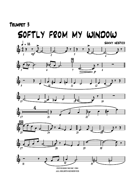 Softly from My Window - Trumpet 3