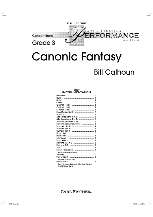 Canonic Fantasy - Score