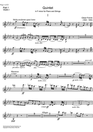 Quintet f minor - Violin 1