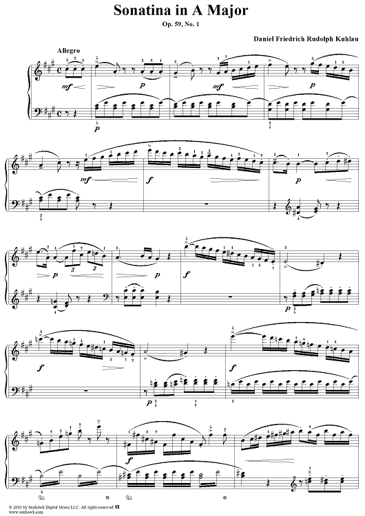 Sonatina in A Major, Op. 59, No. 1
