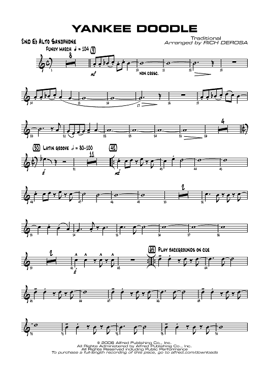 Yankee Doodle - E-flat Alto Saxophone 2