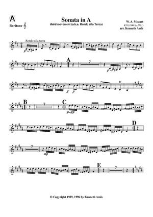 Rondo alla turca (Sonata in A, mvmt. 3) - Baritone