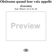 Obeissons, Quand Leur Voix Apelle (Gavotte) - From Manon