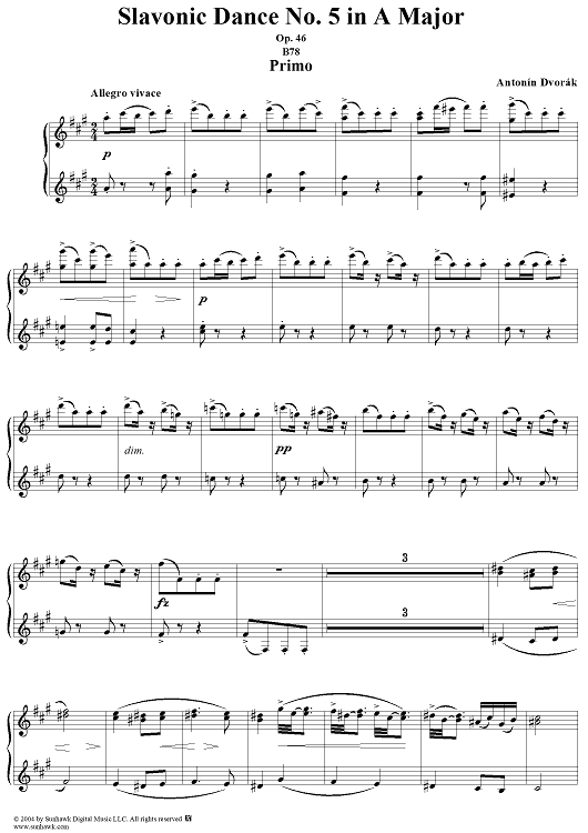 Slavonic Dance No. 5 in A Major, Op. 46, No. 5