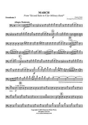 March from "Second Suite in F for Military Band" - Trombone 3