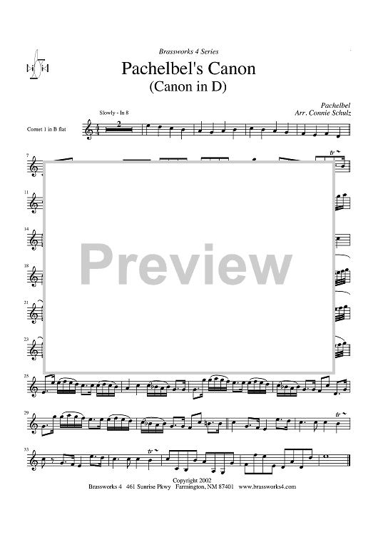 Pachelbel's Canon - Cornet 1/Trumpet 1