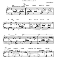 Sicilienne - from Pelléas et Mélisande, Op. 78 - Keyboard or Guitar