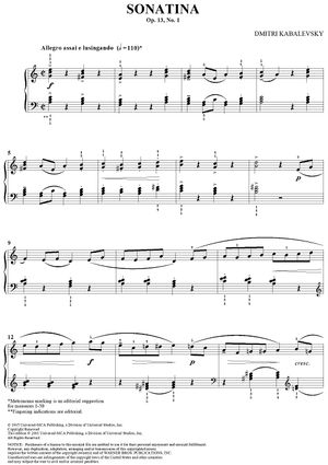Sonatina, Op. 13, No. 1