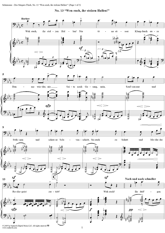 "Weh euch, ihr stolzen Hallen!", No. 13 from "Des Sängers Fluch", Op. 139