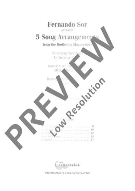 5 Song Arrangements - Performance Score