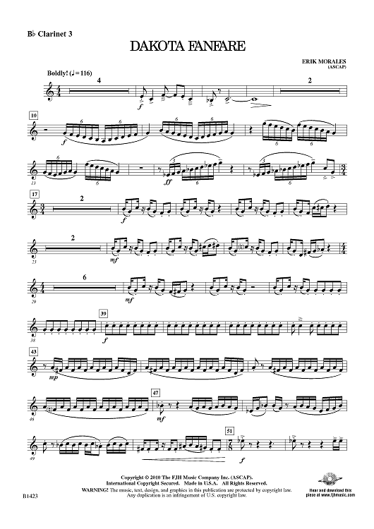 Dakota Fanfare - Bb Clarinet 3
