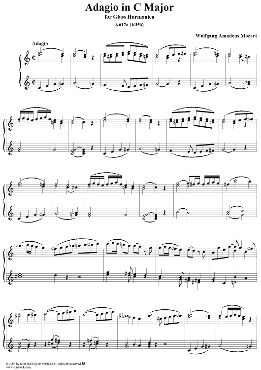 Adagio in C Major, K617a (K356)