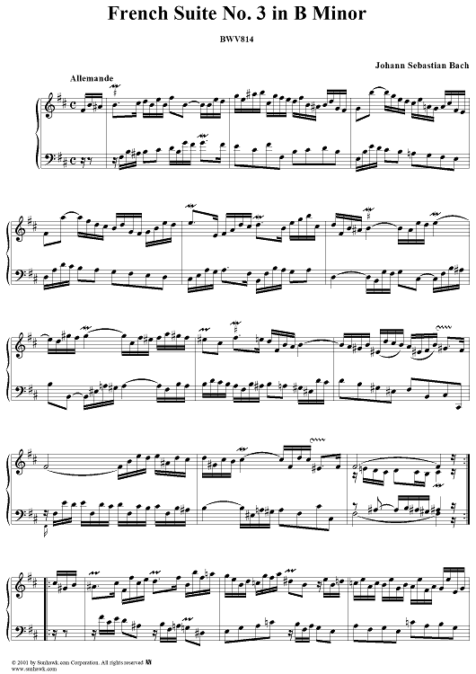 French Suite No. 3 in B Minor (BWV814)