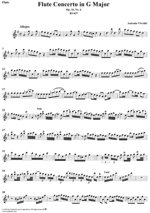 Flute Concerto in G Major, Op. 10, No. 6 - Flute