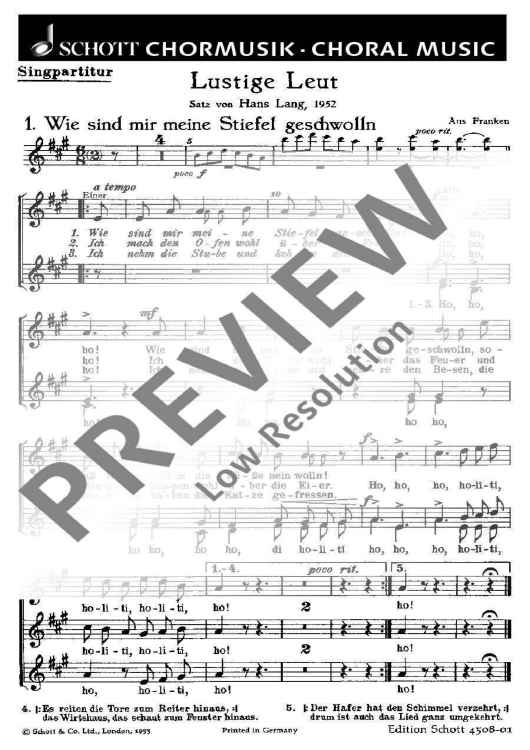 Lustige Leut - Choral Score