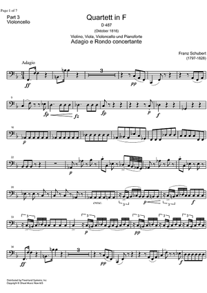 Piano Quartet F Major D487 - Cello