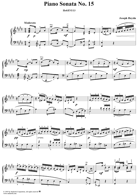 Piano Sonata no. 15 in E Major
