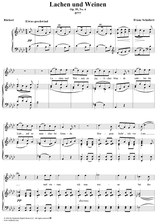 Lachen und Weinen, Op.59 No.4, D777