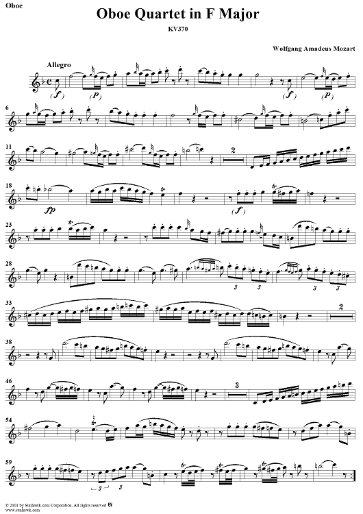 Oboe Quartet, K370 - Oboe