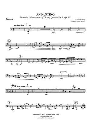 Andantino - From the 3rd movement of "String Quartet No. 1, Op. 10" - Bassoon