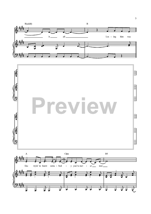 Taylor Swift Red Sheet Music (Leadsheet) in C# Minor - Download & Print -  SKU: MN0116356