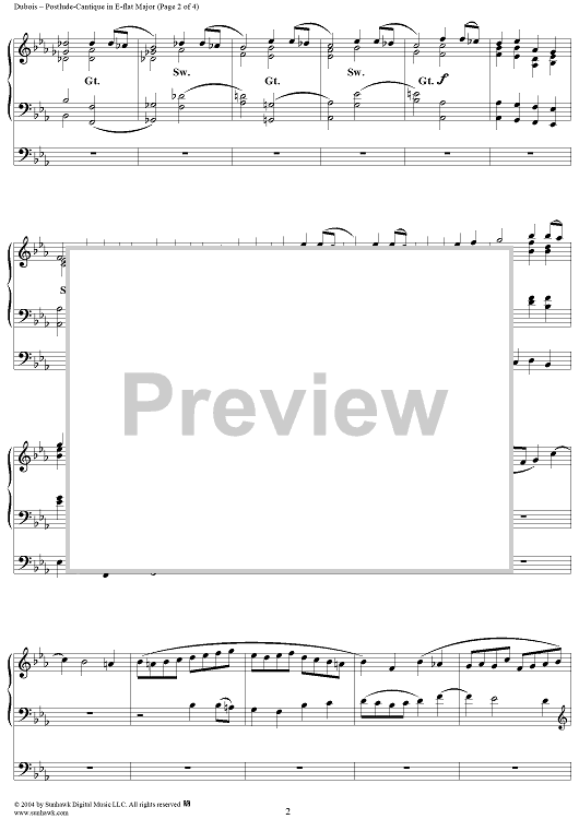 jete jete ekla pothe notation Postlude-Cantique in E-flat Major" Sheet Music for Organ Solo