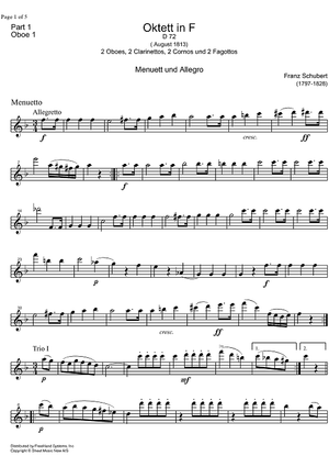 Octet F Major D72 - Oboe 1