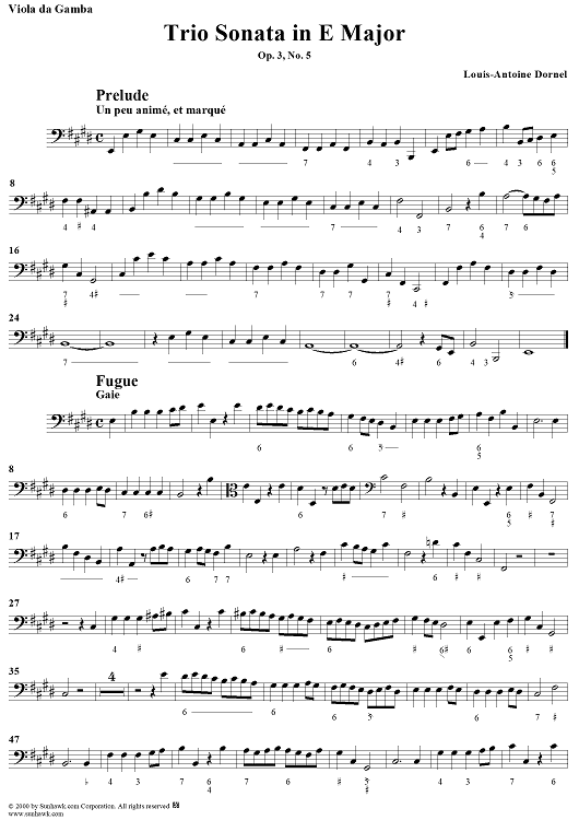 Trio Sonata in E Major Op. 3, No. 5 - Viola da gamba