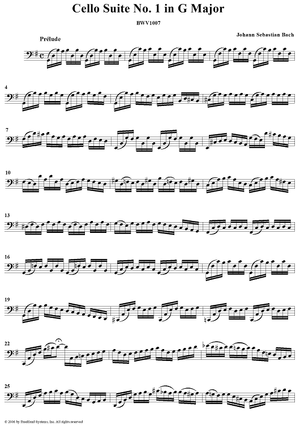 Cello Suite No. 1 in G Major (Unaccompanied)