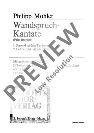 Wandspruch-Kantate - Score