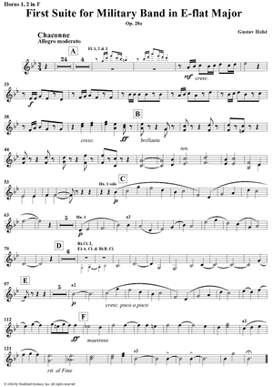 First Suite in E-flat, Op. 28a - Horns 1 & 2