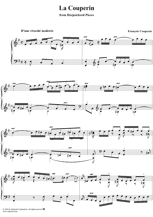 Harpsichord Pieces, Book 4, Suite 21, No.3:  La Couperin