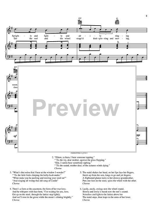 The Spinning Wheel" Sheet Music by Delia Murphy for Piano/Vocal/Chords
