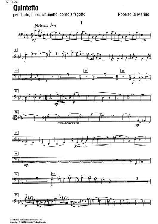Quintetto - Bassoon