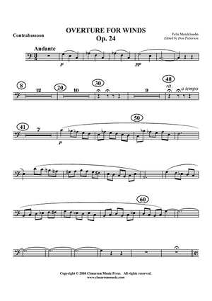 Overture for Winds, Op. 24 - Contrabassoon