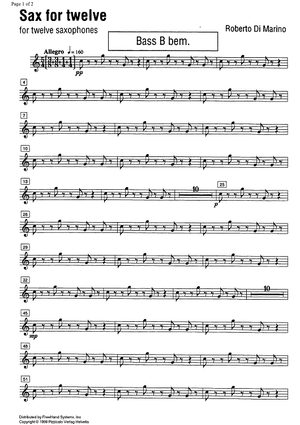 Sax for twelve - Bass Saxophone
