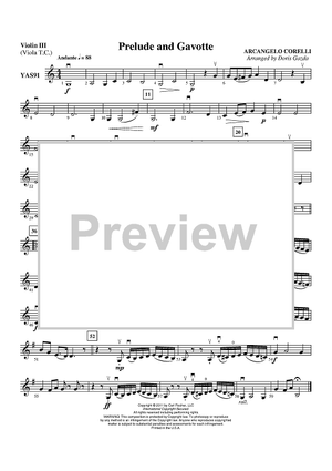 Prelude and Gavotte - Violin 3 (Viola T.C.)